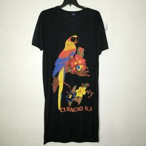 FEMINA Maxi Black Curacao Caribbean Vacation Long Dress Size One Size Fits Most